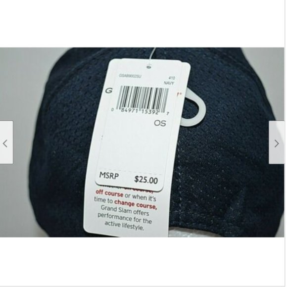 NWT Grand Slam Performance Mesh Golf Hat Navy - Picture 5 of 8